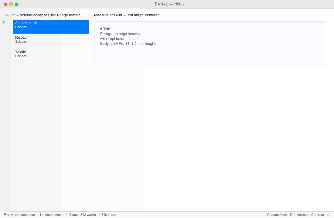 Widths, empties, and system manners